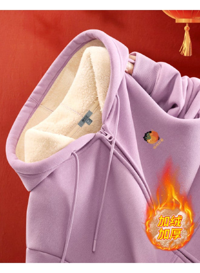 Flying in the snow Fleece Jacket For Women, 2026 New Style, Autumn And Winter Plus Size For Curvy Women, Thick Winter Zip-up Hoodie Sweatshirt - Image 1