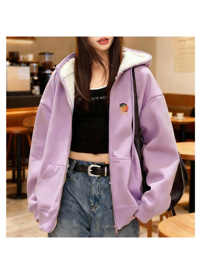 Flying in the snow Fleece Jacket For Women, 2026 New Style, Autumn And Winter Plus Size For Curvy Women, Thick Winter Zip-up Hoodie Sweatshirt - Image 3
