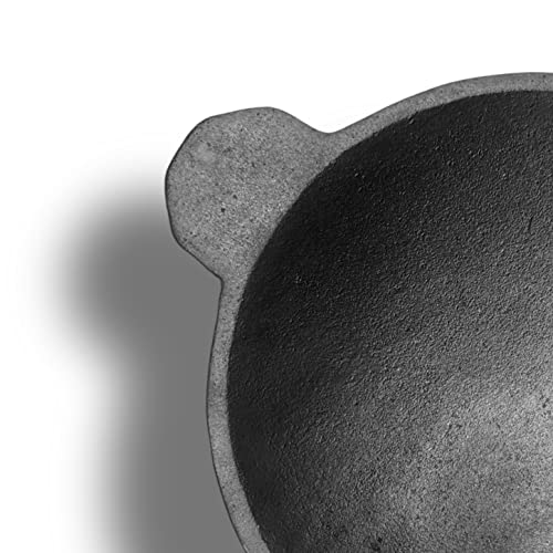 PRAGANIYA Cast Iron Appachatti/Appam Pan 100% Pure & Toxin-Free (Pre-Seasoned) (8 Inch APPAM PAN With Oil Spreader),Black - Image 4