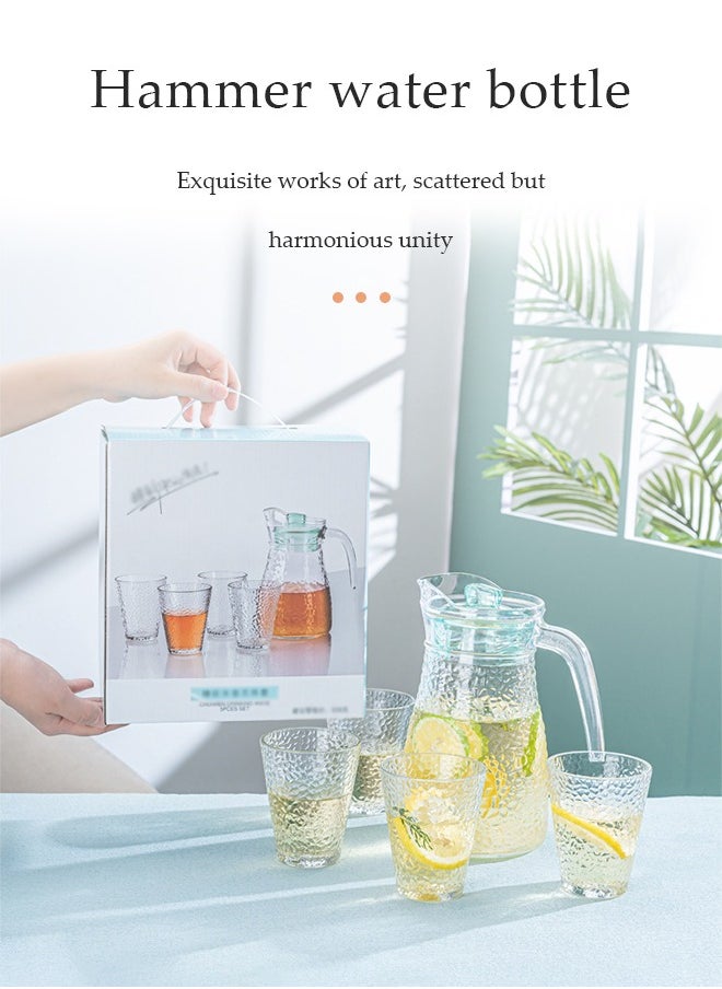 DUNISO Teapot Pot Set Clear, Glass Jug Set with Lid ,5-Piece Vintage Carvings Glass Teapot,1 Teapot And 4 Cups,Great For Iced Tea Lemonade Coffee Milk Juice ﻿  - Image 3