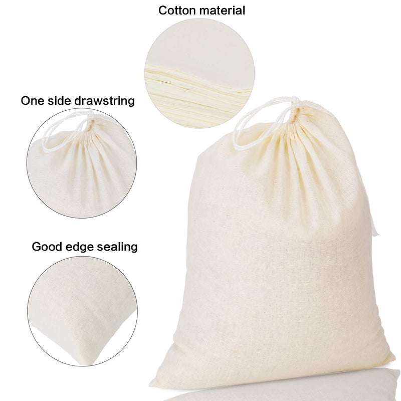 Tatuo 50 Pieces Muslin Bags Cotton Drawstring Bags Sachet Bag for Home Supplies (8 x 10 Inches) - Image 3