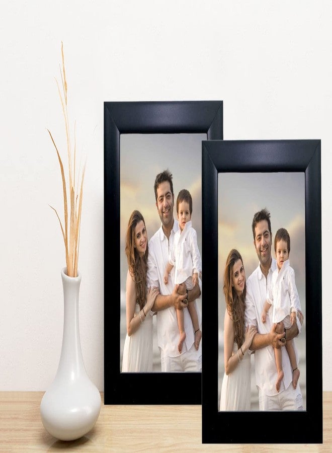 KDM HOME DECOR مجموعة إطارات صور KDM HOME DECOR، قطعتان، لون أسود، مناسبة للطاولة أو الحائط، مقاس 6×9 بوصة. - Image 1