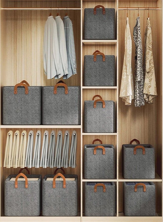 INSX Foldable Wardrobe Organizer - Waterproof Oxford Cloth Fabric Storage for Jeans, Clothes, Sweaters - 26L Capacity with Steel Frame Support (Pack of 3) - Image 2
