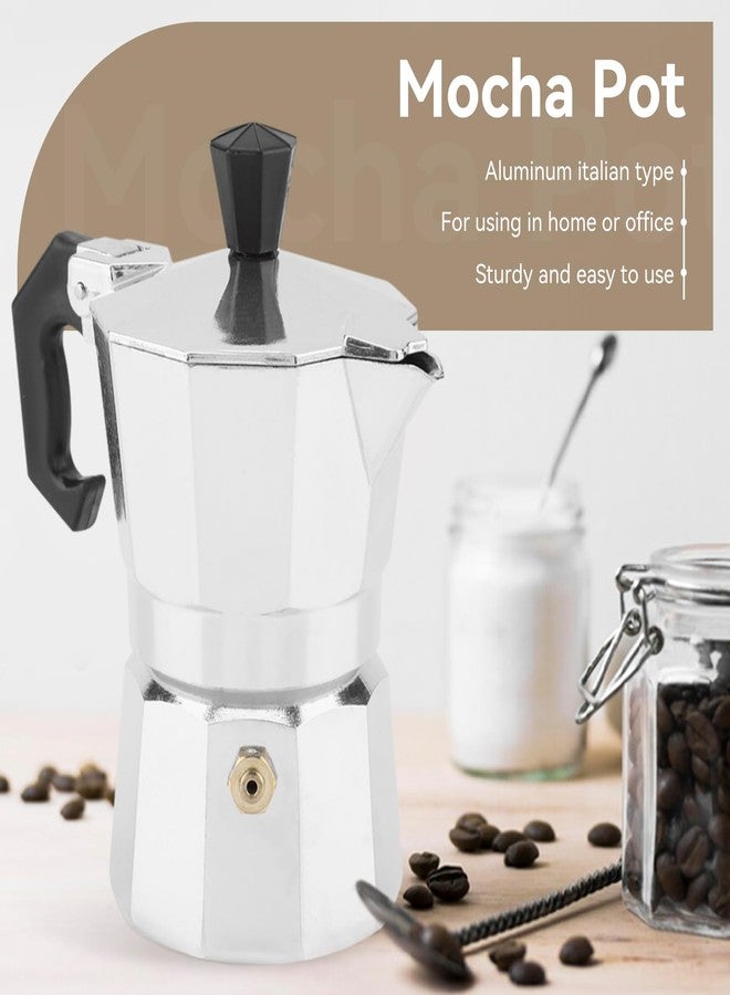 Agatige 50ml 1 Cup Moka Coffee Pot, Aluminum Espresso Coffee Maker Stovetop Coffee Percolator Stovetop Espresso Pot for Home Camping Office, Italian and Cuban Cafe Brewing - Image 2