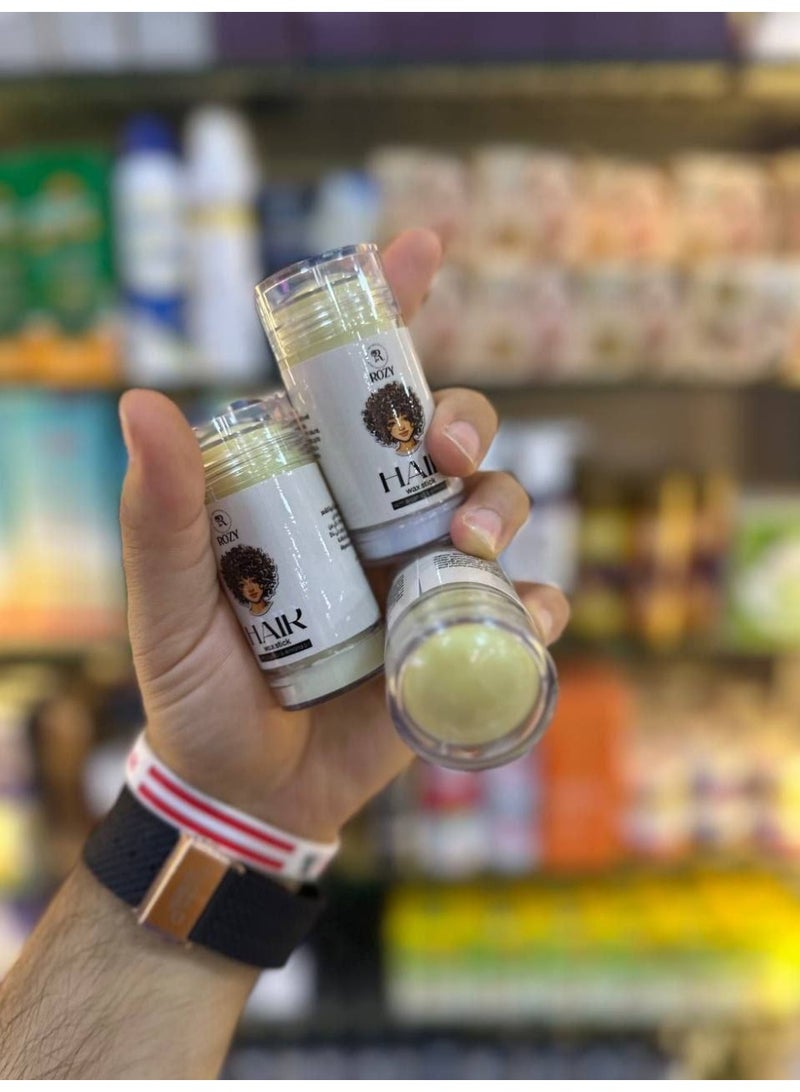 Rozy hair stick waxعصا شمع للشعر، عصا شمع للشعر المتطاير، عصا شمع للشعر من فلايوايز، كريم تصفيف غير دهني للشعر المتطاير والمجعد - Image 3