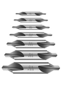 Y&D SYOSI 7 Pcs Center Drill Bits, High Speed Steel Bit 60 Degree Angle Countersink Bit, 1mm 1.5mm 2mm 2.5mm 3mm 4mm 5mm Lathe Mill Tool Kit for Hole Metalworking  - Image 1