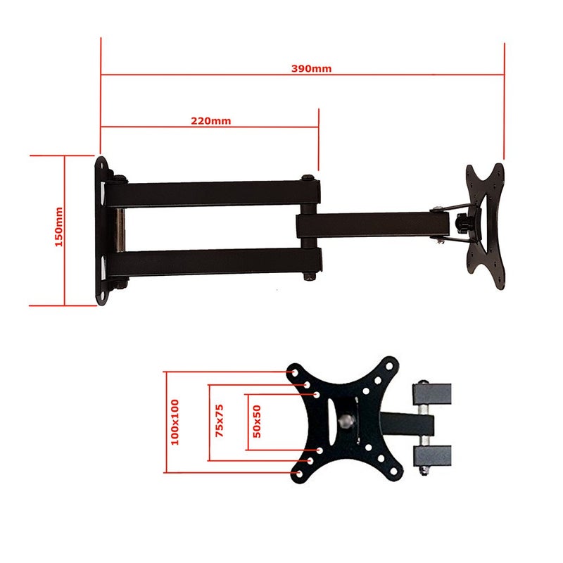 TAHA TV Wall Bracket Mount Mounting Tilt swivel for Most 14-30 Inch LED LCD OLED Plasma TVs MAX VESA 100x100mm - Image 2
