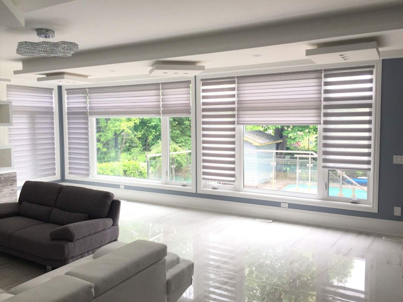 ZEBRA BLINDS Polyresin Curtain, 130 X 130, Grey - Image 1