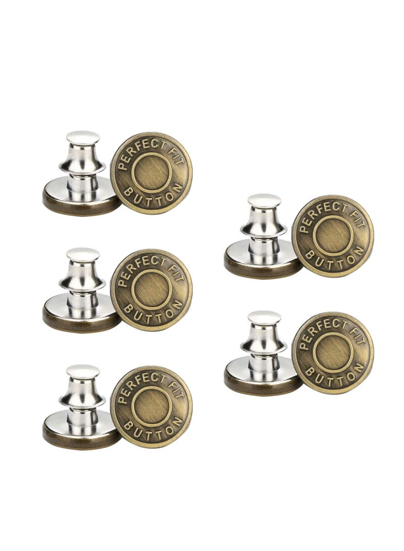 Excefore 17mm Replacement Jean Buttons No Sew Instant Button, Waist Button Adjuster, Jeans Button Replacement Kit to Extend - Image 1