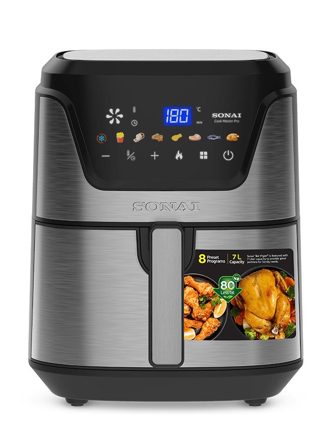 Sonai Air Fryer, Cook Master Pro Digital, 7 Liters, 2000 Watt, 8 Preset Menus - MAR-711