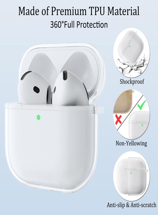 Vanjua Clear Cover for AirPods 4 Case, Soft TPU Shock Resistant, Full Protective Case Cover Compatible with AirPods 4th Generation 2024 (Clear) - Image 3