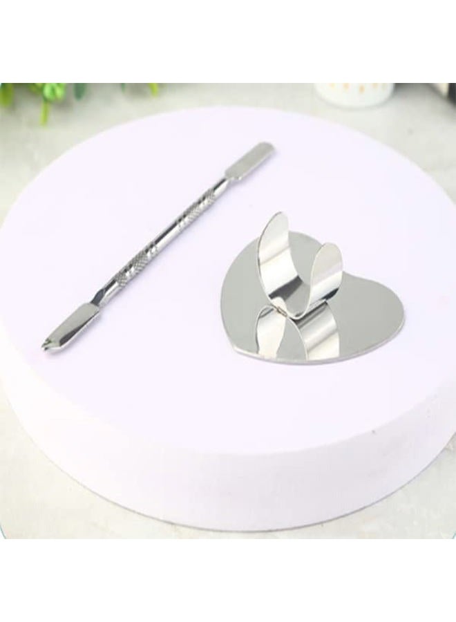 Geoot 2 Piece Stainless Steel Makeup Palette Scraper for Foundation Makeup Tools Eye Shadow Nail Art - Image 3