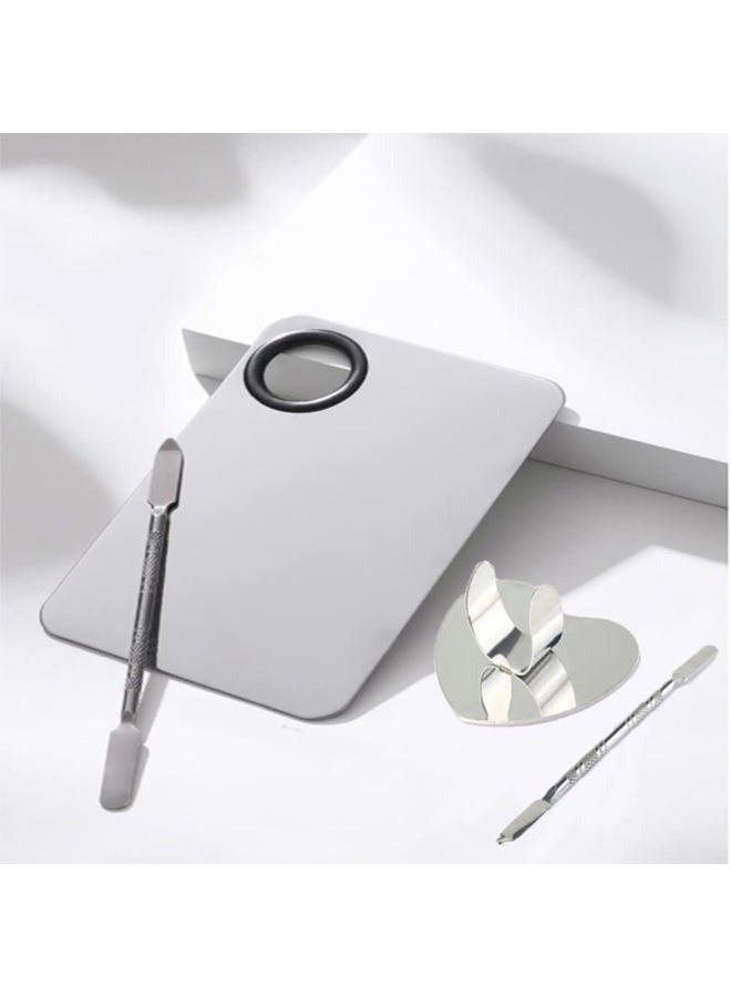 Geoot 2 Piece Stainless Steel Makeup Palette Scraper for Foundation Makeup Tools Eye Shadow Nail Art - Image 1
