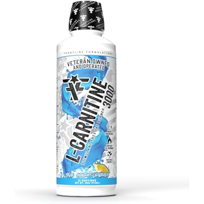 FRONTLINE FORMULATIONS L-Carnitine, Stimulant Free, Enhances Energy and Metabolism, Increased Energy and Endurance, Amazing Flavors, Veteran Owned and Operated (Blue Coconut Lemonade) - Image 1