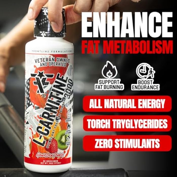 FRONTLINE FORMULATIONS L-Carnitine, Stimulant Free, Enhances Energy and Metabolism, Increased Energy and Endurance, Amazing Flavors, Veteran Owned and Operated (Blue Coconut Lemonade) - Image 4
