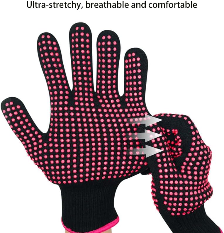 MITCMOLARD Heat Resistant Gloves for Hair Styling, Dryer - Image 5