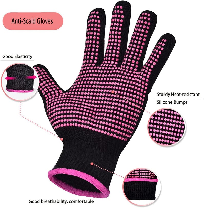 MITCMOLARD Heat Resistant Gloves for Hair Styling, Dryer - Image 3