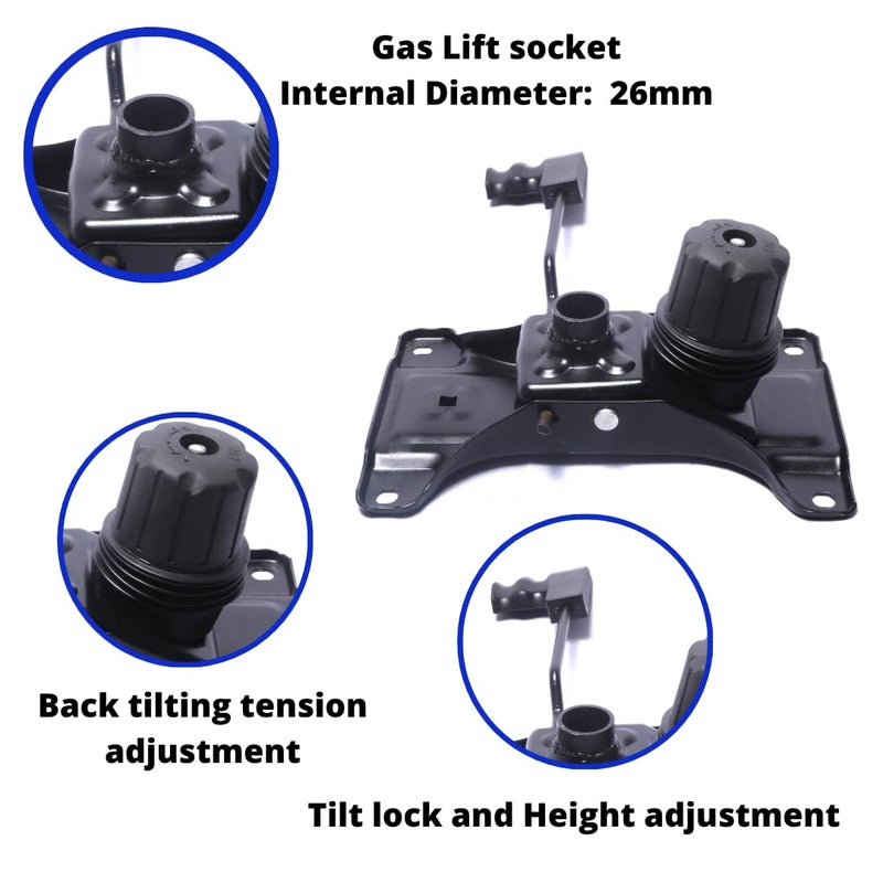MAKTUNE TECHNOLOGIES Maktune Universal Reinforced Tilting Mechanism Plate for Office Chairs Heavy Duty Replacement Stand with Rolling Wheel Chair Spare Parts Repair Accessories for Gaming Leather and Low Back Chairs - Image 2