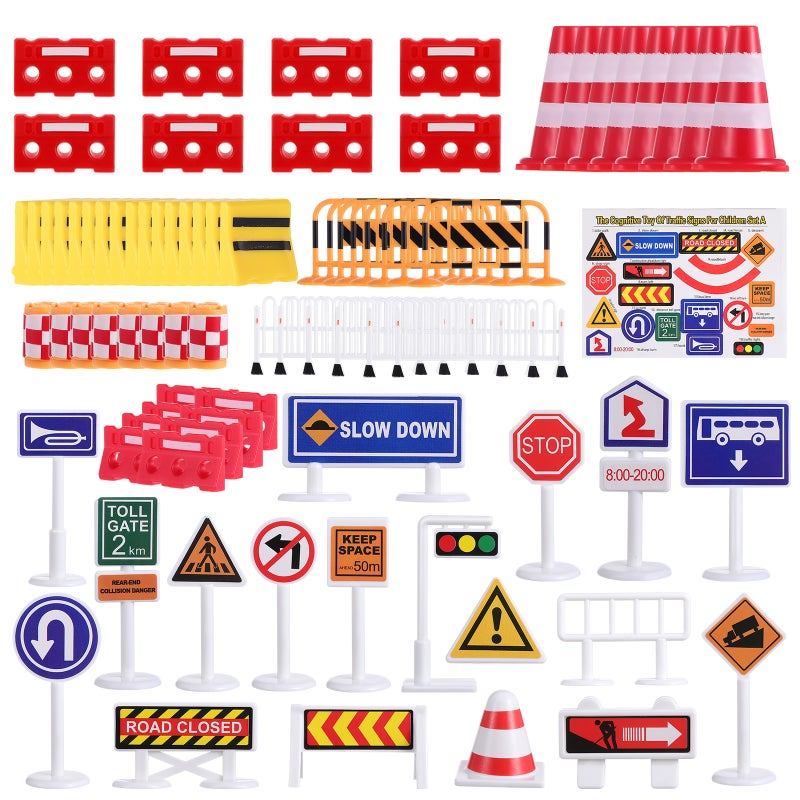 Play Traffic Signs For Kids Road Signs Set Street Signal Traffic Toys Models Kit For Children - Image 2