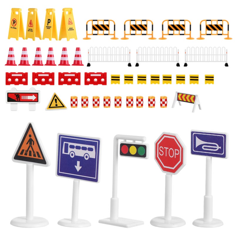 Play Traffic Signs For Kids Road Signs Set Street Signal Traffic Toys Models Kit For Children - Image 5