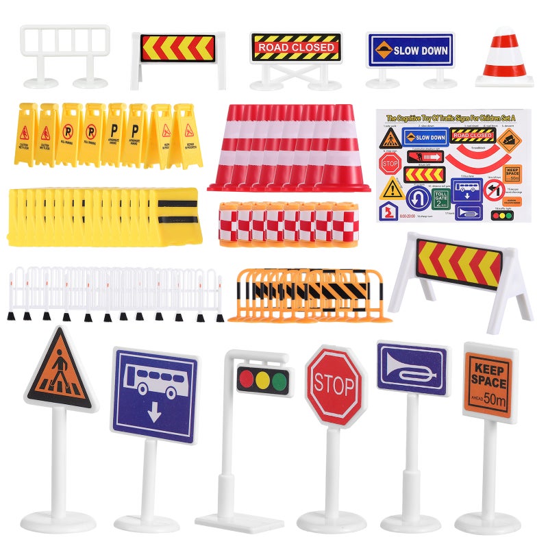 Play Traffic Signs For Kids Road Signs Set Street Signal Traffic Toys Models Kit For Children - Image 4