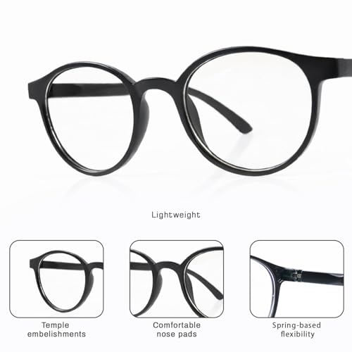 RAYBLOC UV Protection Glasses Blue Cut Blocking Harmful Rays Glasses for Men & Women Zero Power Computer Specs Eye Protection Lightweight Frame with Case & Cleaning Cloth - Image 2