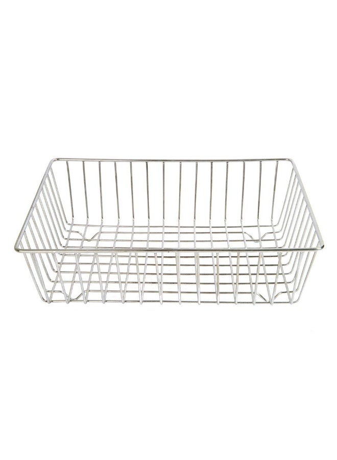 EMBASSY Multipurpose Baby Basket/Dish Drainer Rack, Size 2, 38x29x11.8 cms (Stainless Steel)