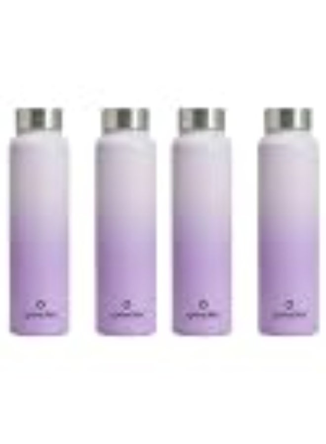 Speedex Stainless Steel Water Bottle 1 Ltr, Leak Proof Screw Cap, BIS Approved 1000 ml Metal Bottle For Daily, Office, School, Gym, Travel Use for Men, Women, Kids, Adults, Dual Purple, Set of 4 - Image 1
