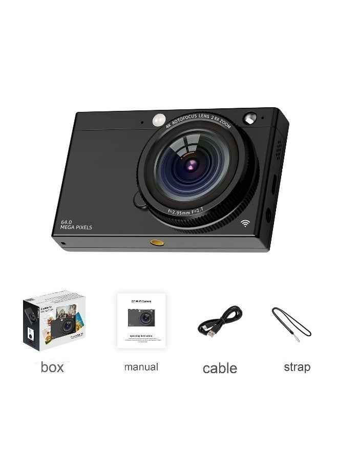 Generic - 64MP Digital Camera for Photography and Video, 4K Vlogging Camera for YouTube with IPS Screen, 28X Digital Zoom Digital Camera for Gift, Compact Anti Shake Vlogging Camera for Live Streaming Travel Photography High Definition Display Student Compact Camera，With 64GB TF card - Image 1
