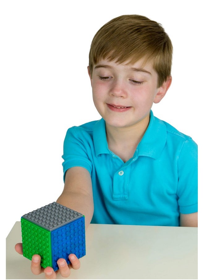 Strictly Briks Strictly Briks Compatible with Lego Classic Mini Cube Building Set with Blocks and Bricks | STEM Toys Set | 14 Pieces | 8x8 Baseplates and 3D Briks | Blue, Green, and Gray  - Image 2