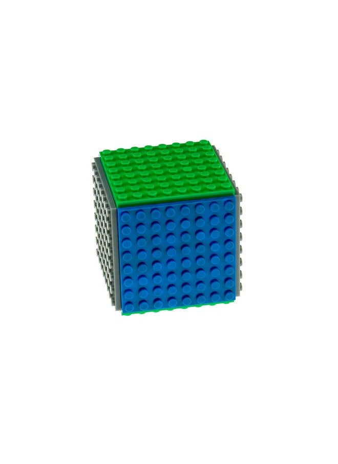 Strictly Briks Strictly Briks Compatible with Lego Classic Mini Cube Building Set with Blocks and Bricks | STEM Toys Set | 14 Pieces | 8x8 Baseplates and 3D Briks | Blue, Green, and Gray  - Image 1