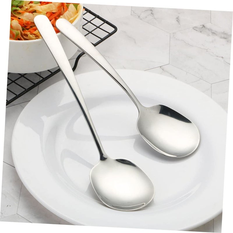 Stainless Steel Serving Spoon Set 2Pcs Buffet Scoops Restaurants Hotel - Image 4