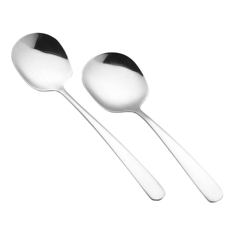 Stainless Steel Serving Spoon Set 2Pcs Buffet Scoops Restaurants Hotel - Image 2