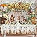 BORAMDO Woodland Animals Baby Shower Decoration Pack Forest Animal Neutral Gender Reveal Party Supplies Woodland Themed Birthday Party Ideas Set 106 Pcs Backdrop Tablecloth Cake Toppers Balloons - Image 2