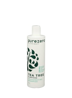 Purezero Tea Tree & Matcha Shampoo - Minty Nourishing & Invigorating Scalp Treatment - Zero Sulfates, Parabens, Dyes Vegan and Cruelty Free - 12 oz