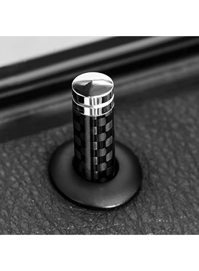 Starwell 4PCS Universal Door Lock Pin Cover Carbon Fiber Hard Durable Flame Retardant Corrosion Resistant Car Interior Accessories Door Bolt Lock Pin Knob Set (Black) - Image 3