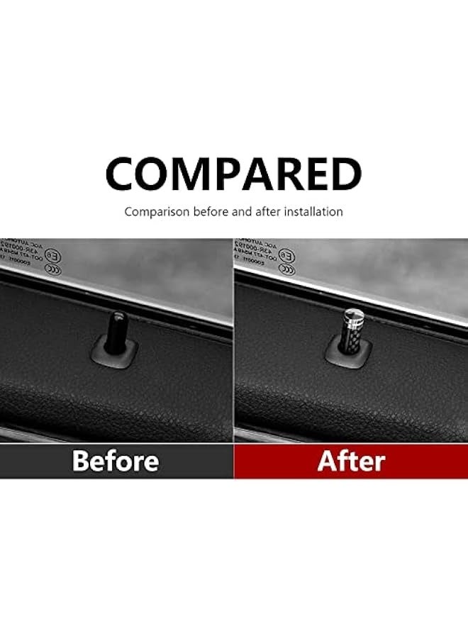 Starwell 4PCS Universal Door Lock Pin Cover Carbon Fiber Hard Durable Flame Retardant Corrosion Resistant Car Interior Accessories Door Bolt Lock Pin Knob Set (Black) - Image 4