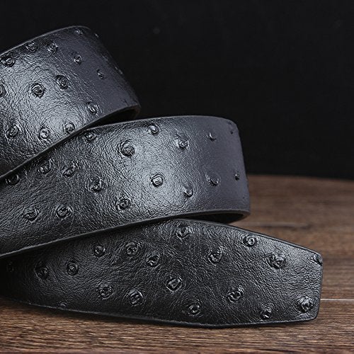 SIMU Men's Ostrich Skin Embossed Pattern Automatic Buckle Genuine Cow Leather Belts Ratchet Belt 35mm Wide 5 Color - Image 4