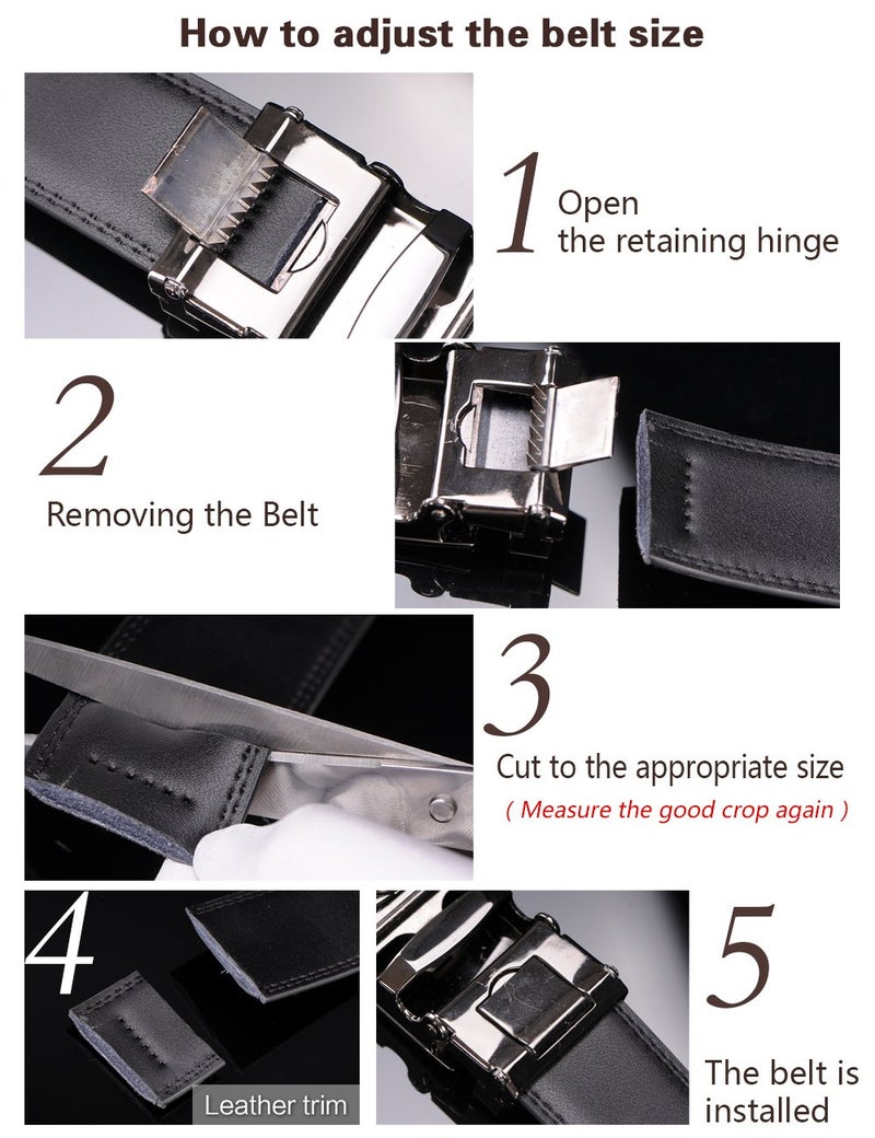 SIMU Men's Ostrich Skin Embossed Pattern Automatic Buckle Genuine Cow Leather Belts Ratchet Belt 35mm Wide 5 Color - Image 3