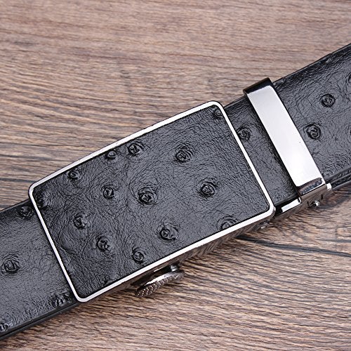 SIMU Men's Ostrich Skin Embossed Pattern Automatic Buckle Genuine Cow Leather Belts Ratchet Belt 35mm Wide 5 Color - Image 5