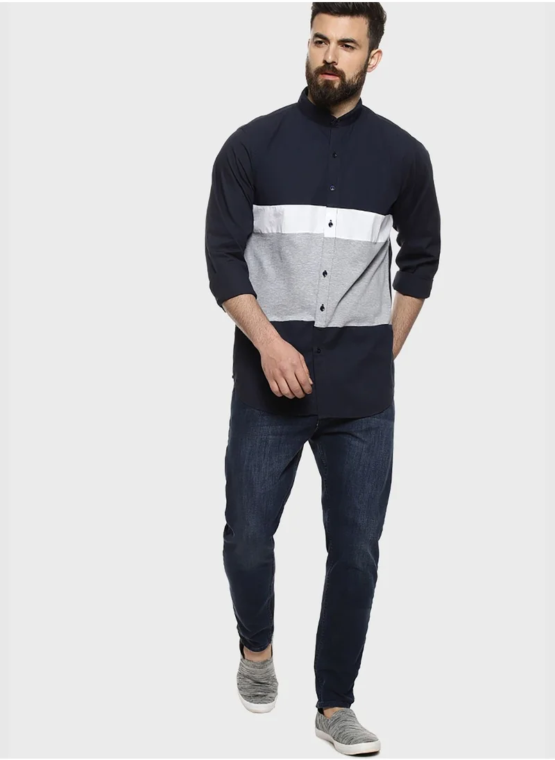 Campus Sutra Color Block Shirt