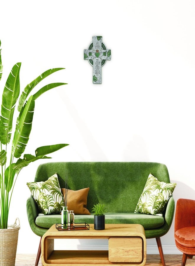 TALPGOD Celtic Cross Irish Blessing Wall Decor, Irish Wall Art for Home, Ireland Gifts, Catholic Cross, Green, 9.45 Inch x 7.48 Inch - Image 3