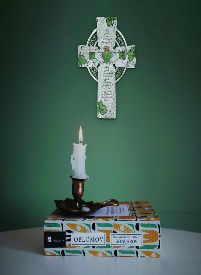 TALPGOD Celtic Cross Irish Blessing Wall Decor, Irish Wall Art for Home, Ireland Gifts, Catholic Cross, Green, 9.45 Inch x 7.48 Inch - Image 5
