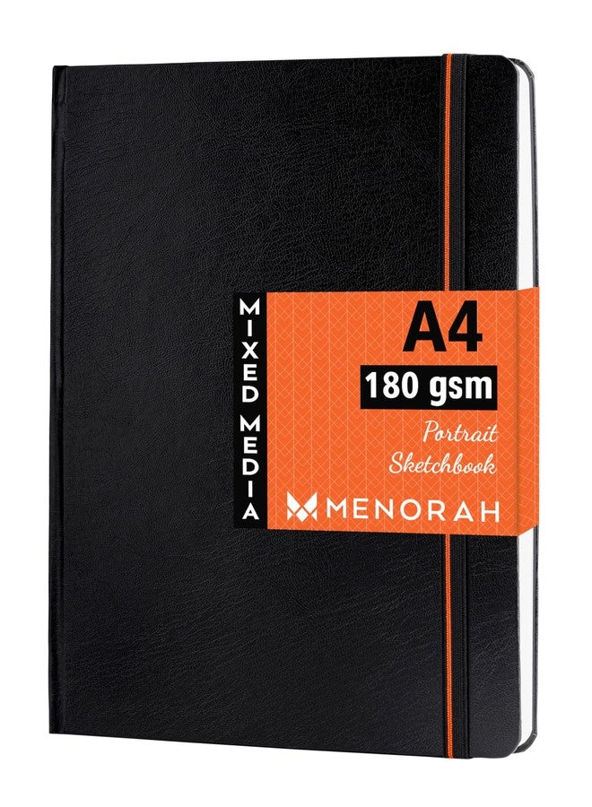 MENORAH ورق مينورا - دفتر رسم فني - مقاس A4 - 180 غرام/م² (100 صفحة / 50 ورقة) - دفتر رسم - غلاف مقوى - (29.7 سم × 21 سم) - مصنوع يدويًا بالكامل - رسم بورتريه، ألوان زيتية - Image 1