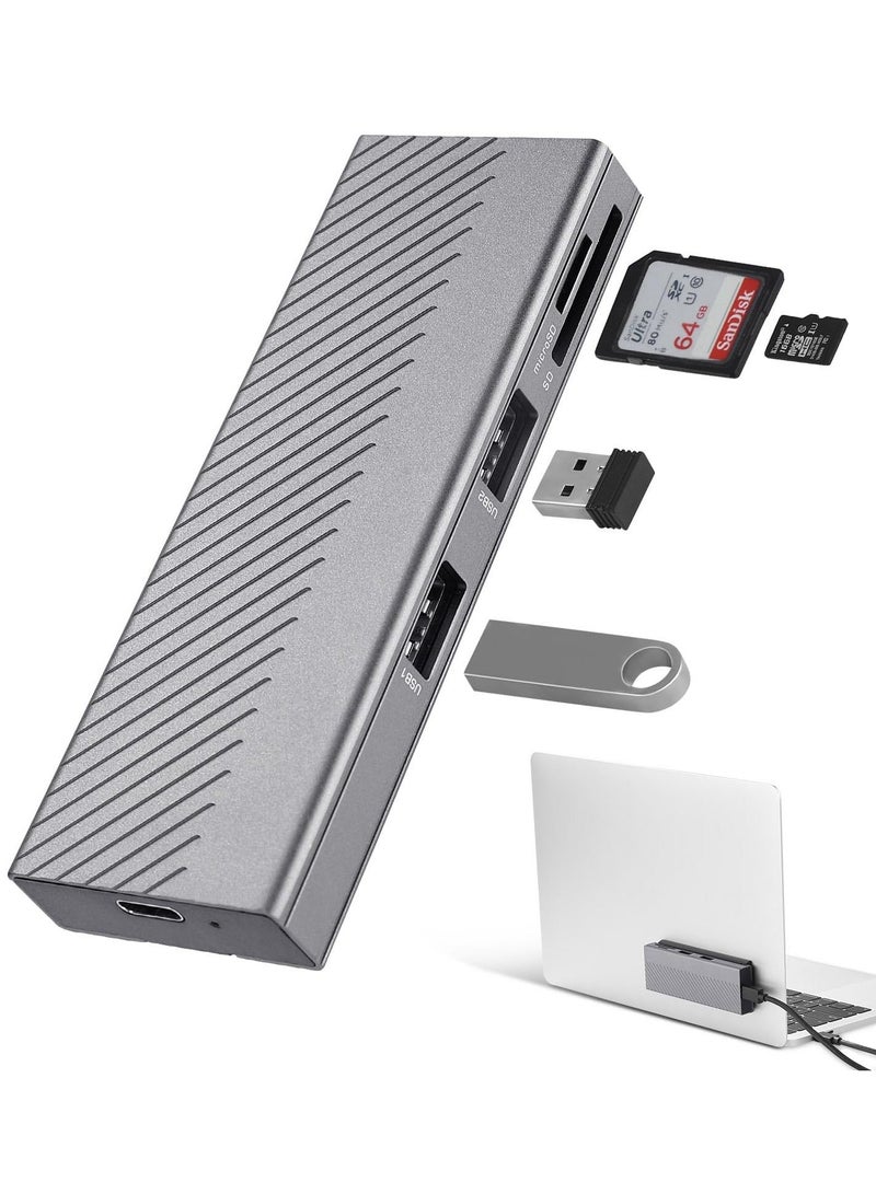 NVMe Enclosure, Suspendable FARBOKO M.2 Enclosure USB3.2/ USB3.1 Gen2 10Gbps with 2 USB2.0 Ports & SD/TF Card Reader for M.2 NVMe/SATA SSD in 2242/2260/2280 - Image 1