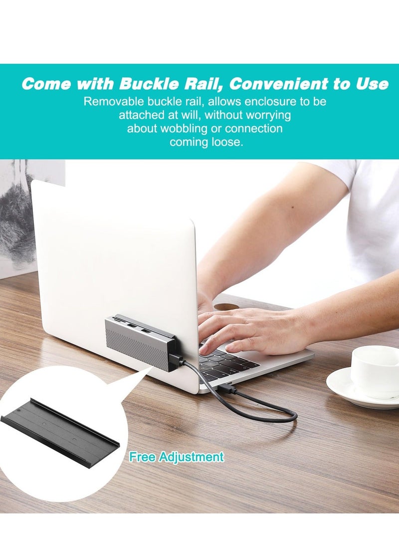 NVMe Enclosure, Suspendable FARBOKO M.2 Enclosure USB3.2/ USB3.1 Gen2 10Gbps with 2 USB2.0 Ports & SD/TF Card Reader for M.2 NVMe/SATA SSD in 2242/2260/2280 - Image 3