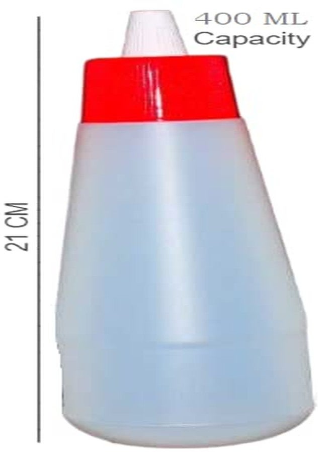 ImegaZ Plastic Food Grade Sauce Bottle Vinegar Oil Ketchup Cruet Bottles (400 ML, White color, Pack of 3) - Image 3