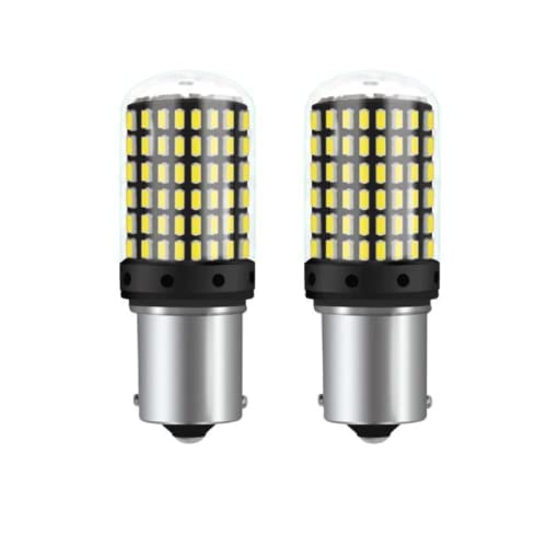 Automaze 1156 BA15S 180 Degree Straight Pin P21W Non-Canbus Led Turn Signal Bulb, Front Rear Backup Light, Canbus Error Free, 2800Lumen 3014 Chipset 144SMD (Pack of 2) - Image 1