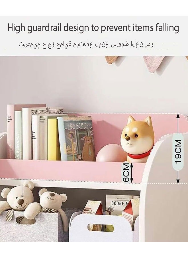 GoldenLike Kids Wardrobe,Children's Closet Storage Organizer with Hanging Area and Drawers,Baby Clothes Cabinet,Multifunction Kid Armoire Dresser Baby Wardrobe Closet,Girls Boys Clothes Organizer Storage Rack(Pink) - Image 5