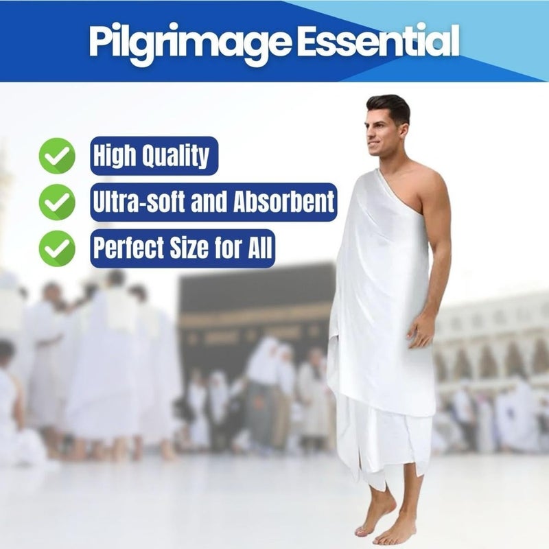 Ihram Set for Adults Hajj and Umrah Pilgrimage Light weight and Ultra-soft sheets, with accessories Ideal Gift for Hajj pilgrimage 4 - Image 4